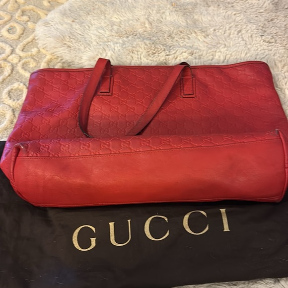Red Gucci leather large tote bag 20 cm - Picture 4 of 4